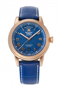 DOUGLAS DAY DATE 41 SS Rose gold Blue dial