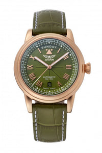 DOUGLAS DAY DATE 41 SS Rose gold Green dial